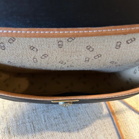 Vintage Christian Dior Black Canvas & Brown Leather Crossbody Bag - Picture 6 of 11